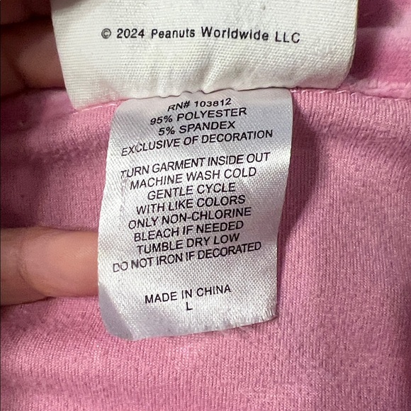 Munki Munki Peanuts Snoopy Pink Velour Pajama Set Women’s Large Lounge Sleepwear - Picture 8 of 16
